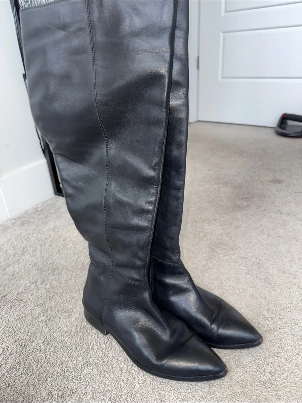 Seychelles Black Leather Over-the-Knee Riding Boots